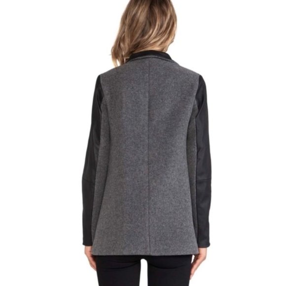 Theory Gray and Black Pea Coat - Picture 9 of 10